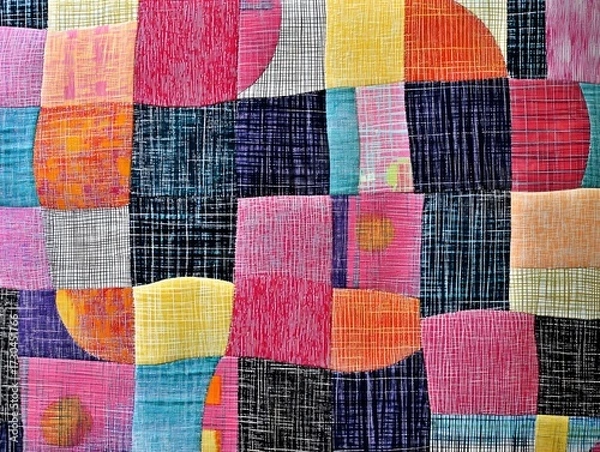 Fototapeta colorful fabric texture background seamless pattern