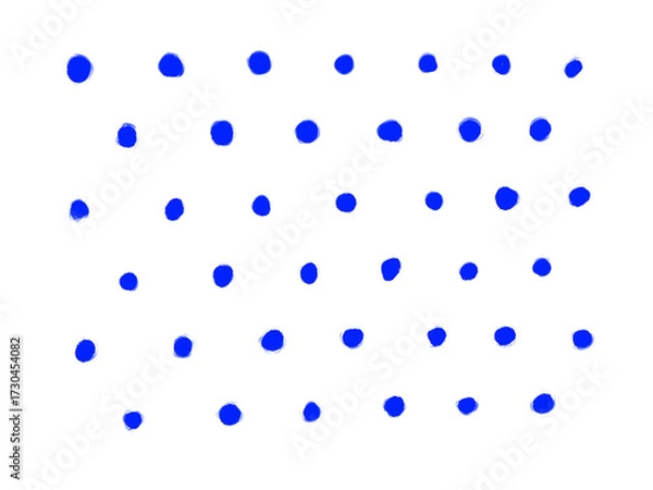 Obraz 青い油絵の具で描かれた水玉模様