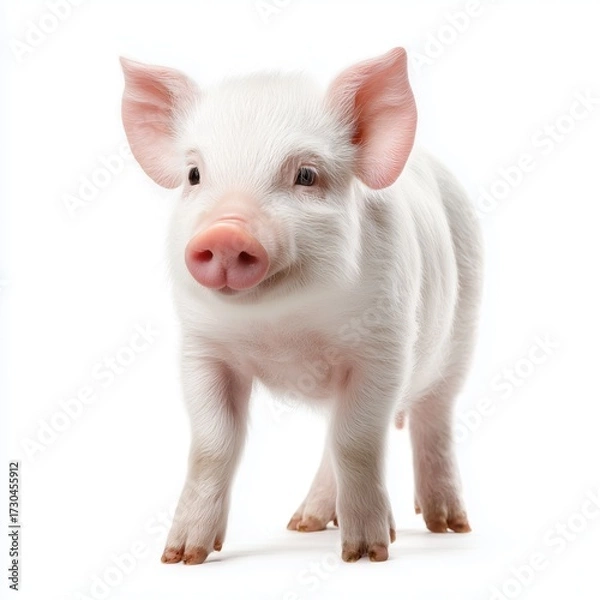 Obraz Adorable piglet isolated on white background cut out png