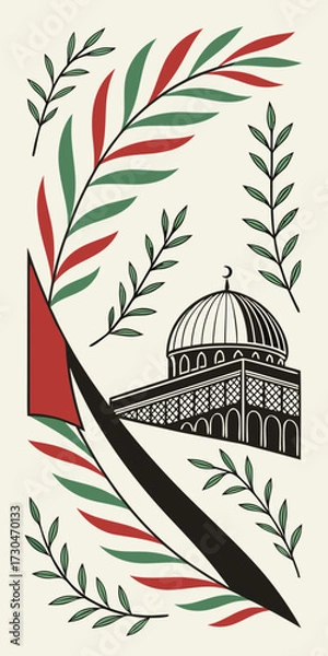 Obraz Minimal Flat Palestine Culture Vector