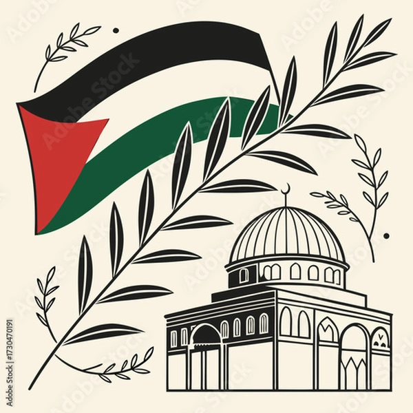 Obraz Abstract Palestine Flag Colors Vector