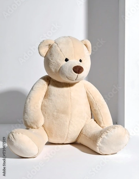 Obraz Beige teddy bear, sitting pose