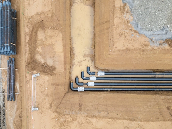 Obraz Baustelle einer Fernwärmeleitung