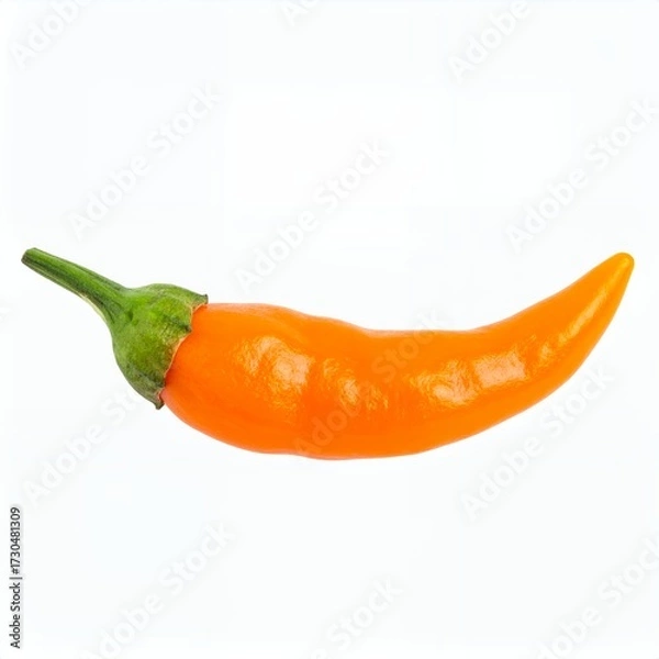 Fototapeta Captivating Orange Pepper Isolated on a Clean White Background in Detailed View