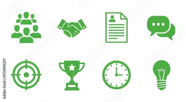 Fototapeta Boost your company goals with streamlined teamwork, clear communication, and strategic recruitment for lasting success and innovation, illustrated here