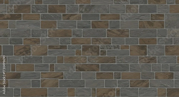 Obraz Brown and Gray Brick Wall Texture Background