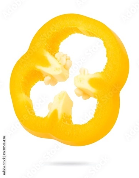 Obraz Yellow Bell Pepper Slice Isolated.