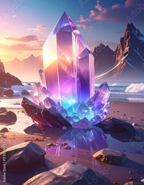 Obraz Beautiful Crystal Formation on Beach.