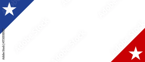 Obraz Minimal red blue star America theme style copy space background template. 
