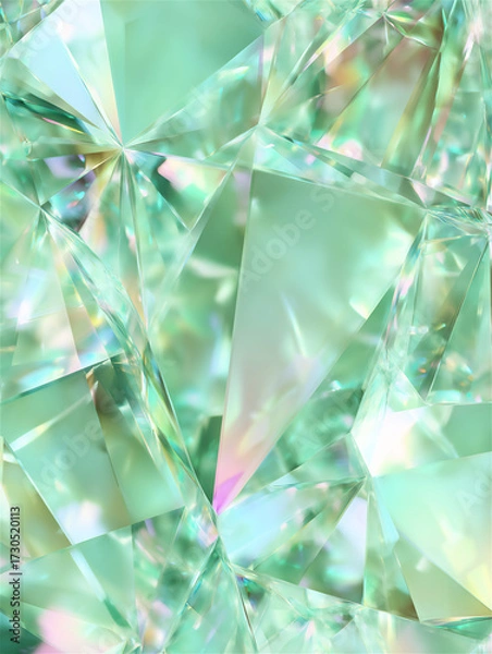 Fototapeta カッティングが美しいグリーンのプリズム背景