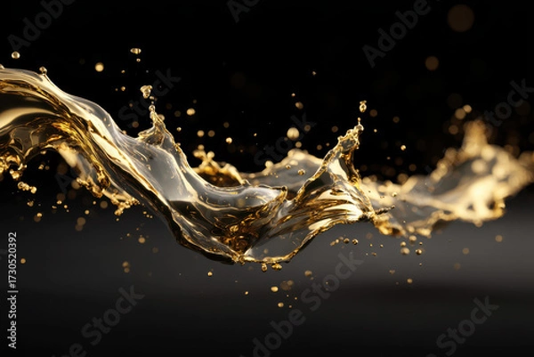 Obraz Liquid splash with gold effect