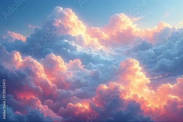 Obraz sunset sky with cloud pattern 