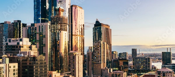 Obraz Dense City Skyline and Future Under Development