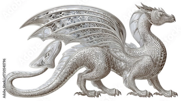 Obraz Silver mythical animal statues