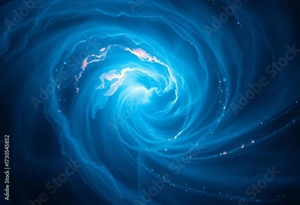 Fototapeta Swirling nebula of deep blues and indigos, textured with subtle highlights, organic, indigo