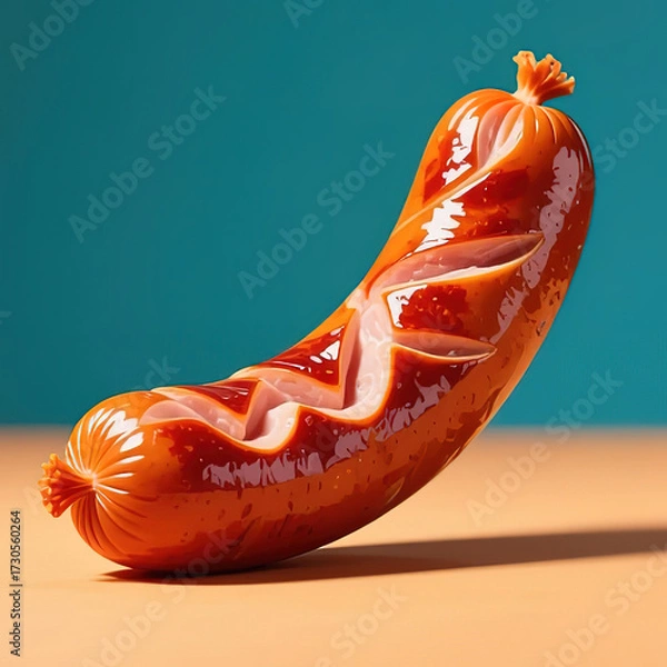 Fototapeta sausage icon simple design.created with the help of artificial intelligence.