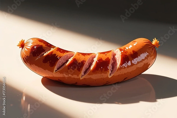 Fototapeta sausage icon simple design.created with the help of artificial intelligence.