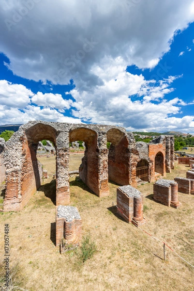 Fototapeta Roman ruins showing historical architecture in Amiternum, Abruzzo, Italy