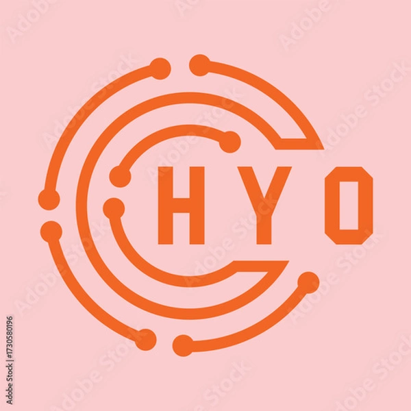 Obraz HYO letter design. HYO letter technology logo design. HYO Monogram logo design for an entrepreneur and business.