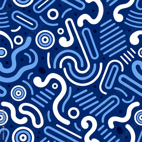 Fototapeta abstract seamless pattern with geometric curves and circles