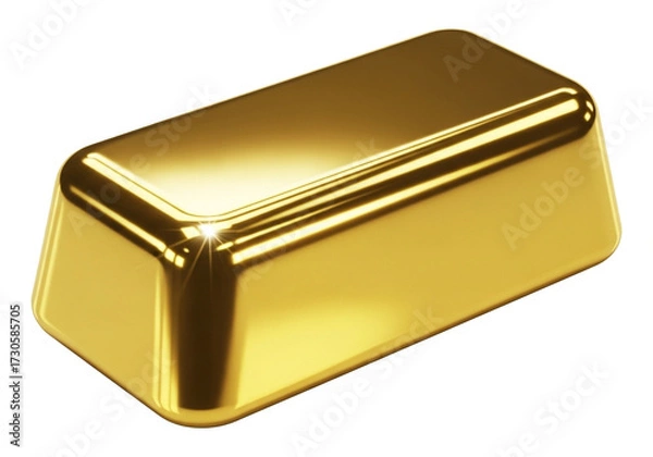 Obraz Gold bar isolated on white background