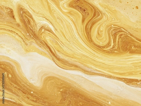 Fototapeta  golden abstract painting, swirling yellow sand and tiny particles