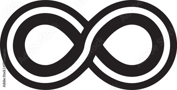 Fototapeta vector illustration of a black and white butterfly infinity sign Curved Parallel Line Pattern | Optical Abstract Design