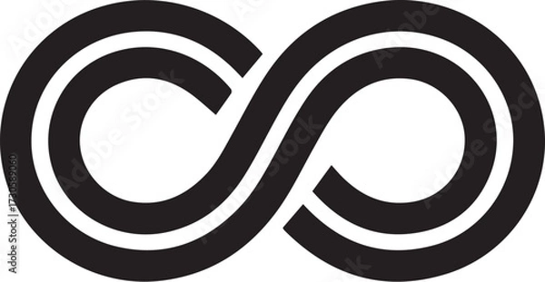 Fototapeta vector tire track Abstract Interlocked Curve Pattern | Geometric Tribal Design infinity sign