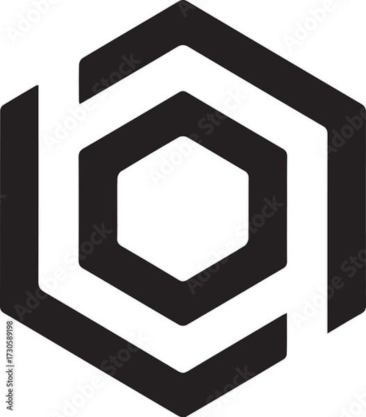 Fototapeta Bold Hexagon Logo Vector for Tech, Digital, and Modern Branding vector illustration of a blank photo frame