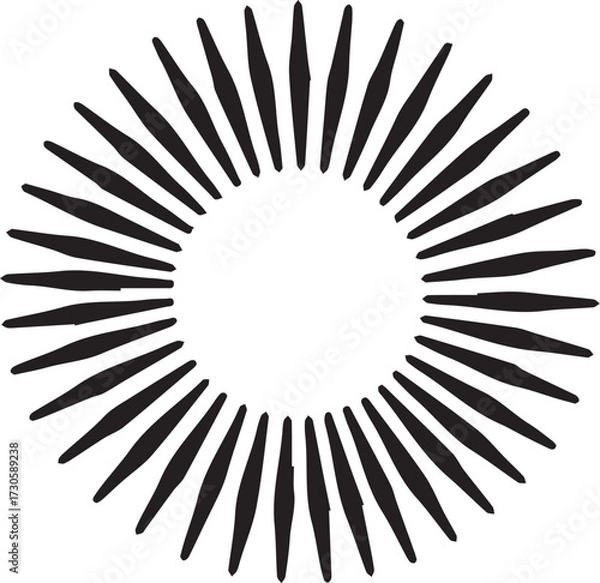 Fototapeta Radiating Sunburst Vector Icon for Energy, Solar, and Light Design abstract background vector illustration