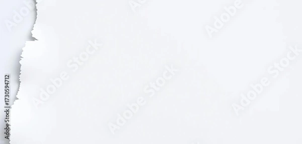 Fototapeta Jagged edges of a white paper scrap, revealing underlying texture,  paper texture,  design