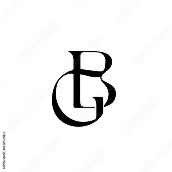 Obraz Elegant Monogram Logo Design | BG Letter Mark