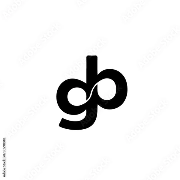 Obraz Elegant Monogram Logo Design | BG Letter Mark