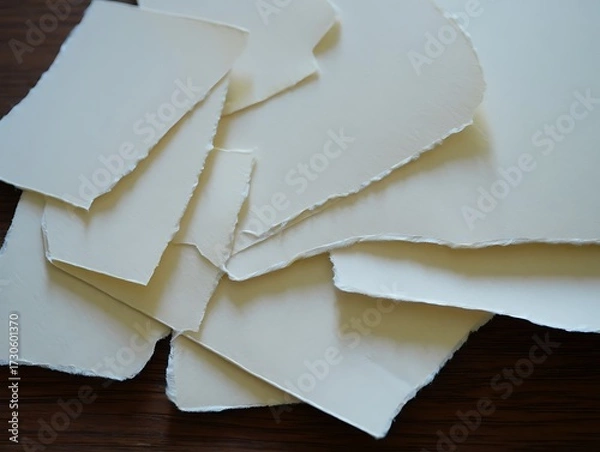 Fototapeta Abstract composition of overlapping paper sheets with subtle shadows and soft light creating depth