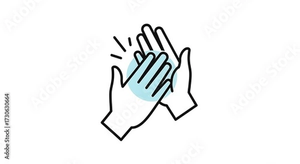 Fototapeta Applauding Hands Icon.