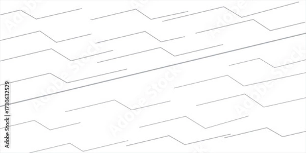 Fototapeta Abstract gray minimal lines futuristic tech background. Circuit-like lines with diagonal geometric pattern. electronic schematic, with the squares acting as connection hubs. Innovation, connectivity, 