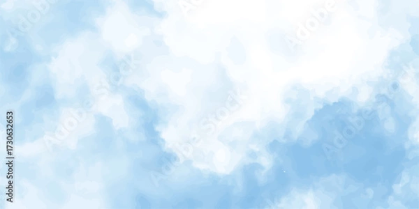 Fototapeta Blue sky and clouds with copy space. Sky blue or azure sky and clouds panorama white background. romantic summer blue sky with fluffy clouds, Beautiful puffy clouds in bright blue sky in day sunlight.