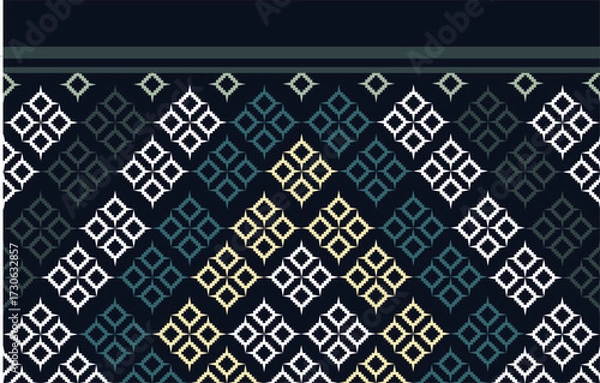 Fototapeta Seamless geometric vector patterns set for textile, fabric, wallpaper, or paper design illustration