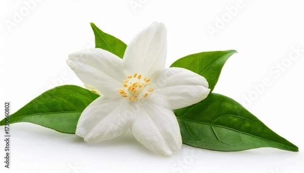 Fototapeta beautiful jasminum sambac flower sampaguita melati putih with white background