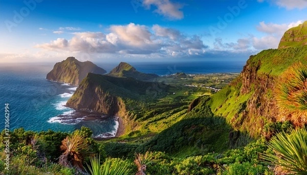 Fototapeta scenic views of paul valley on an island in the atlantic ocean