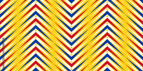 Fototapeta chevron filipino flag line pattern design. vector illustration