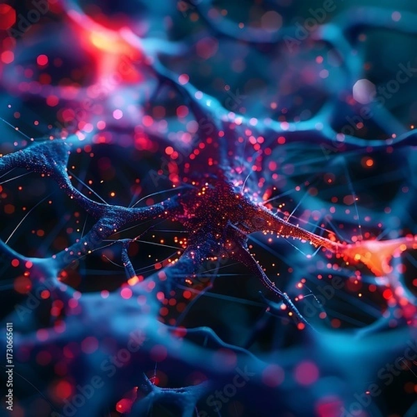 Fototapeta Neural Network Abstract. (1)