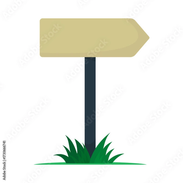 Fototapeta Signpost. Colored silhouette. Front and side view. Vector simple flat graphic illustration. Isolated object on a white background. Isolate.