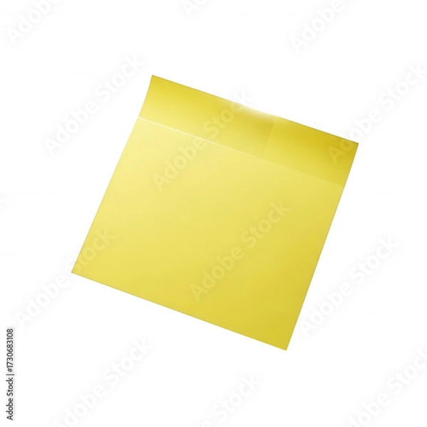Fototapeta Bright yellow paper sheet against dark background isolated on a transparent background clean