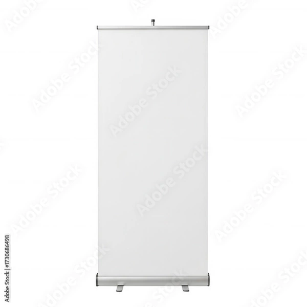 Fototapeta White banner stand display isolated on a transparent background blank