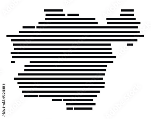 Fototapeta Symbol Map of the city Regen (Bayern, Germany) showing the area of the city with just a few black horizontal lines
