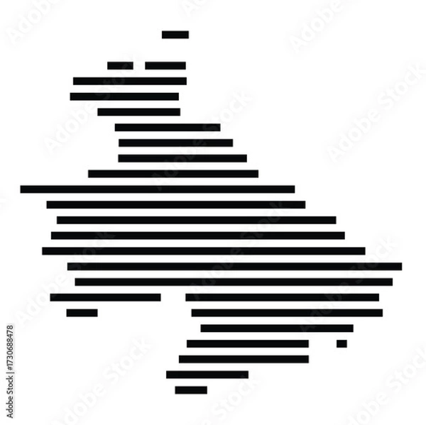 Fototapeta Symbol Map of the city Sulzbach-Rosenberg (Bayern, Germany) showing the area of the city with just a few black horizontal lines