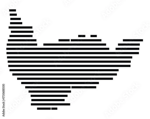 Fototapeta Symbol Map of the city Stephanskirchen (Bayern, Germany) showing the area of the city with just a few black horizontal lines