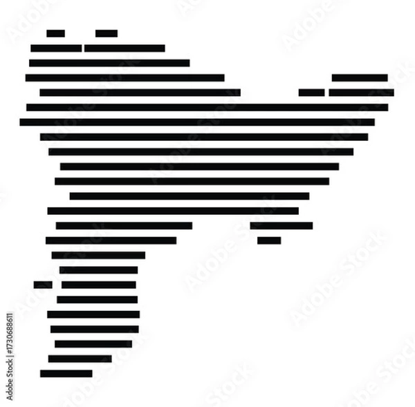 Fototapeta Symbol Map of the city Wasserburg a.Inn (Bayern, Germany) showing the area of the city with just a few black horizontal lines