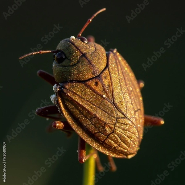Fototapeta Close-up of Sparkling Golden Beetle.
